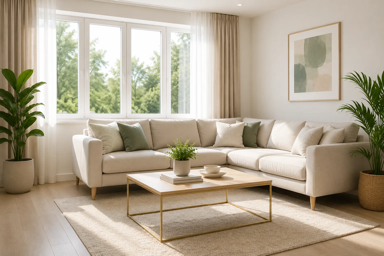 Clean modern living room