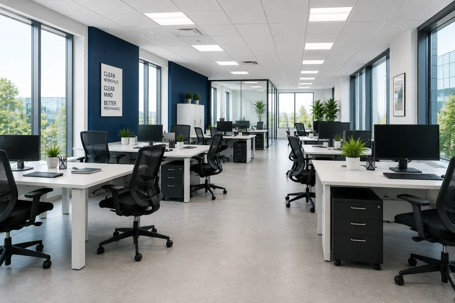 Clean modern office
